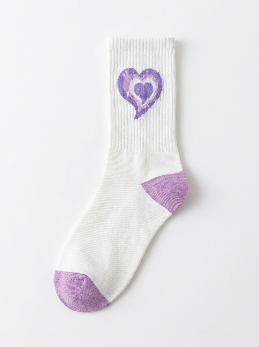 Pink and purple cute socks