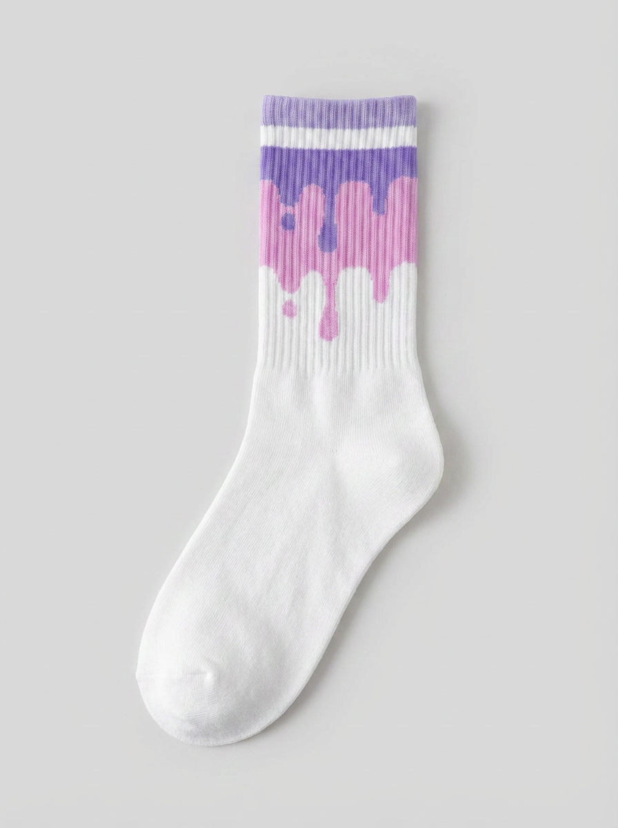 Pink and purple cute socks